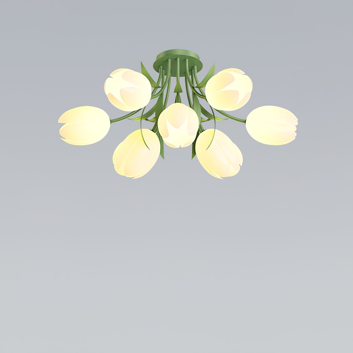 French Cream Orchid Ceiling Lamp