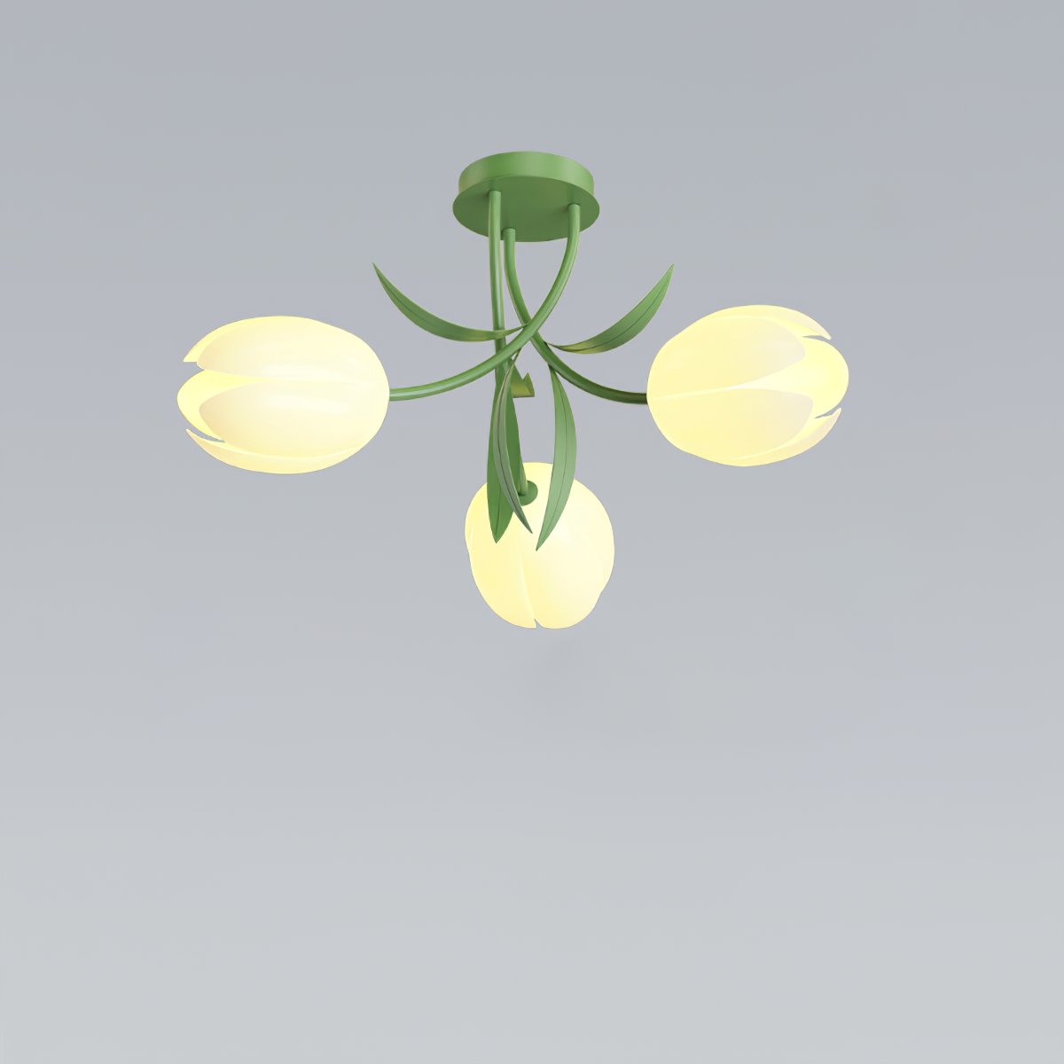 French Cream Orchid Ceiling Lamp