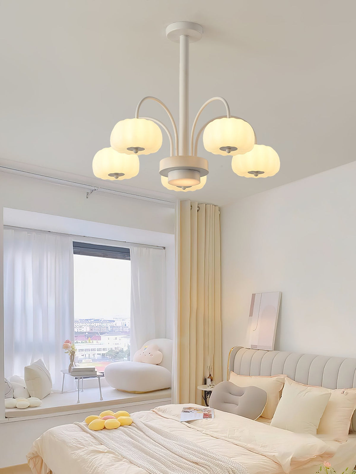 French Cream Pumpkin Chandelier