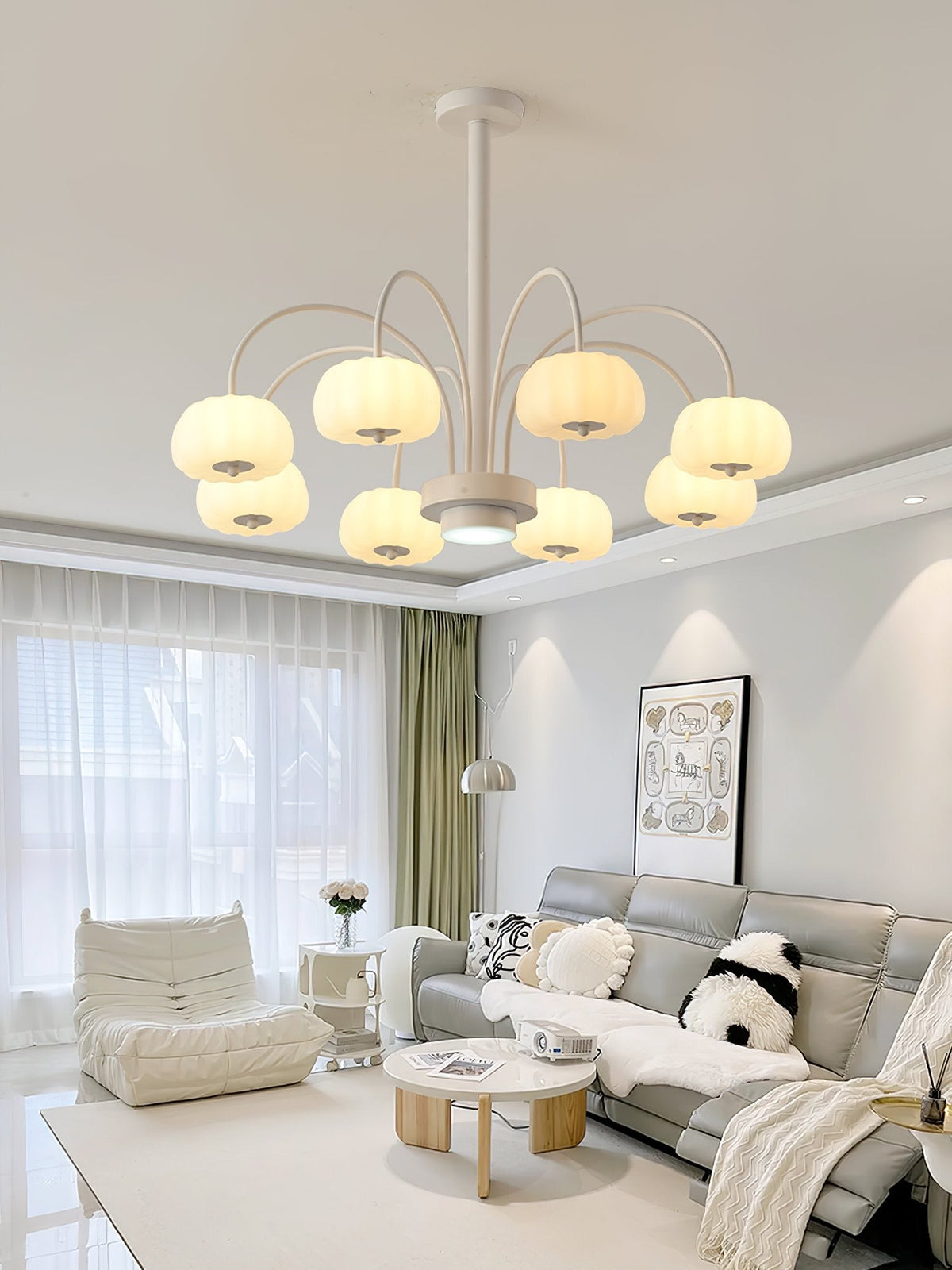 French Cream Pumpkin Chandelier