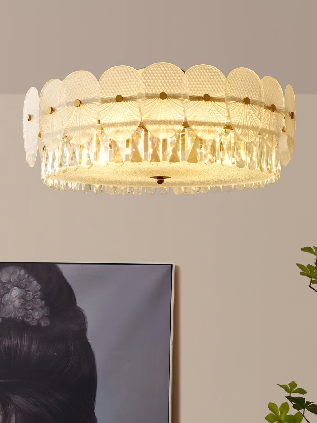 French Retro Crystal Ceiling Lamp