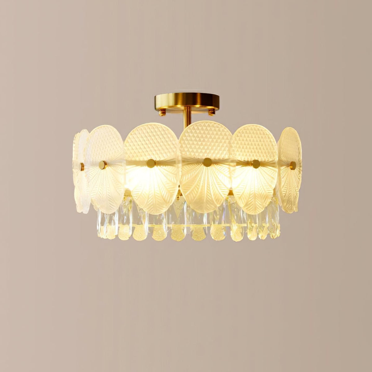 French Retro Crystal Ceiling Lamp