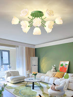 French Romantic Rose Ceiling Lamp