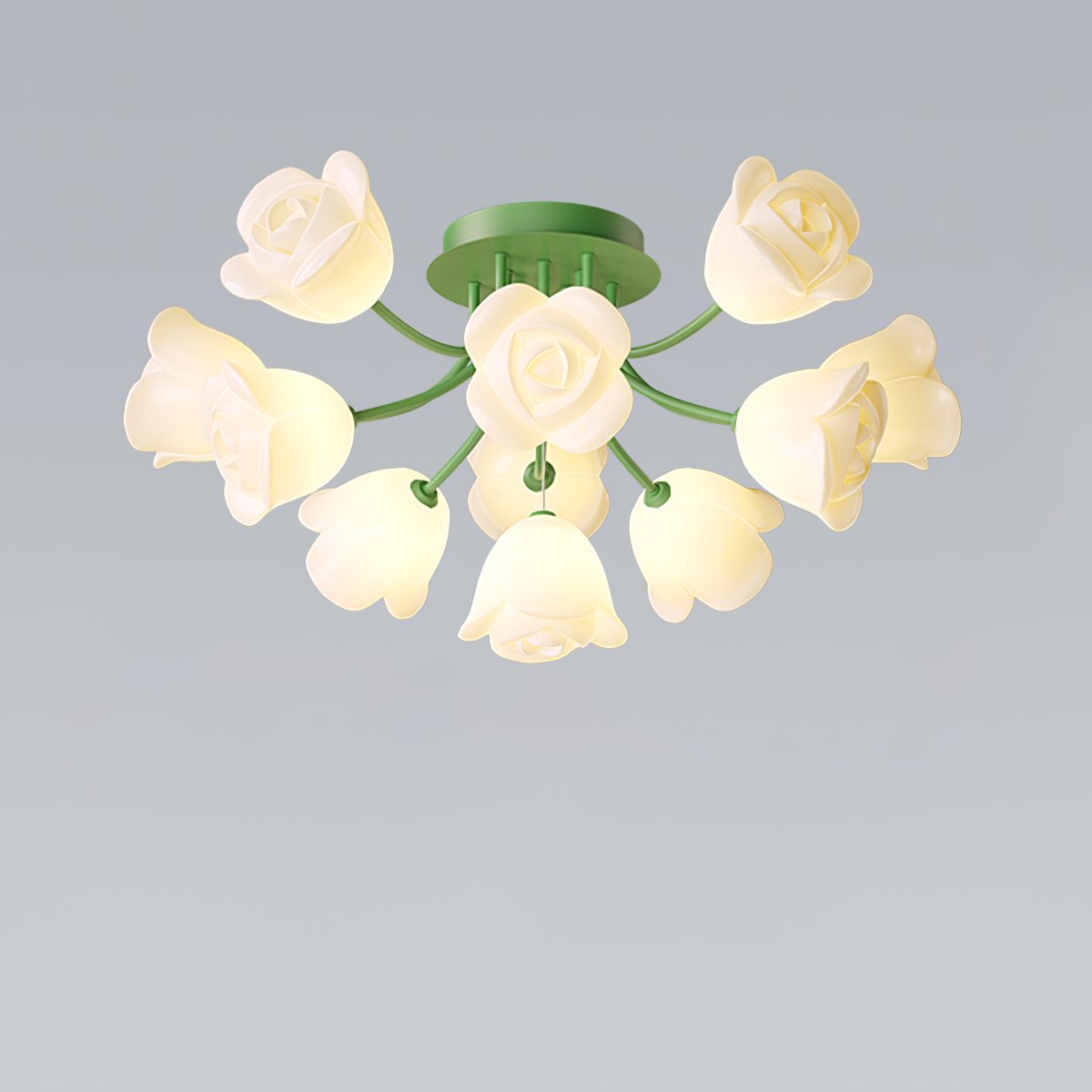 French Romantic Rose Ceiling Lamp