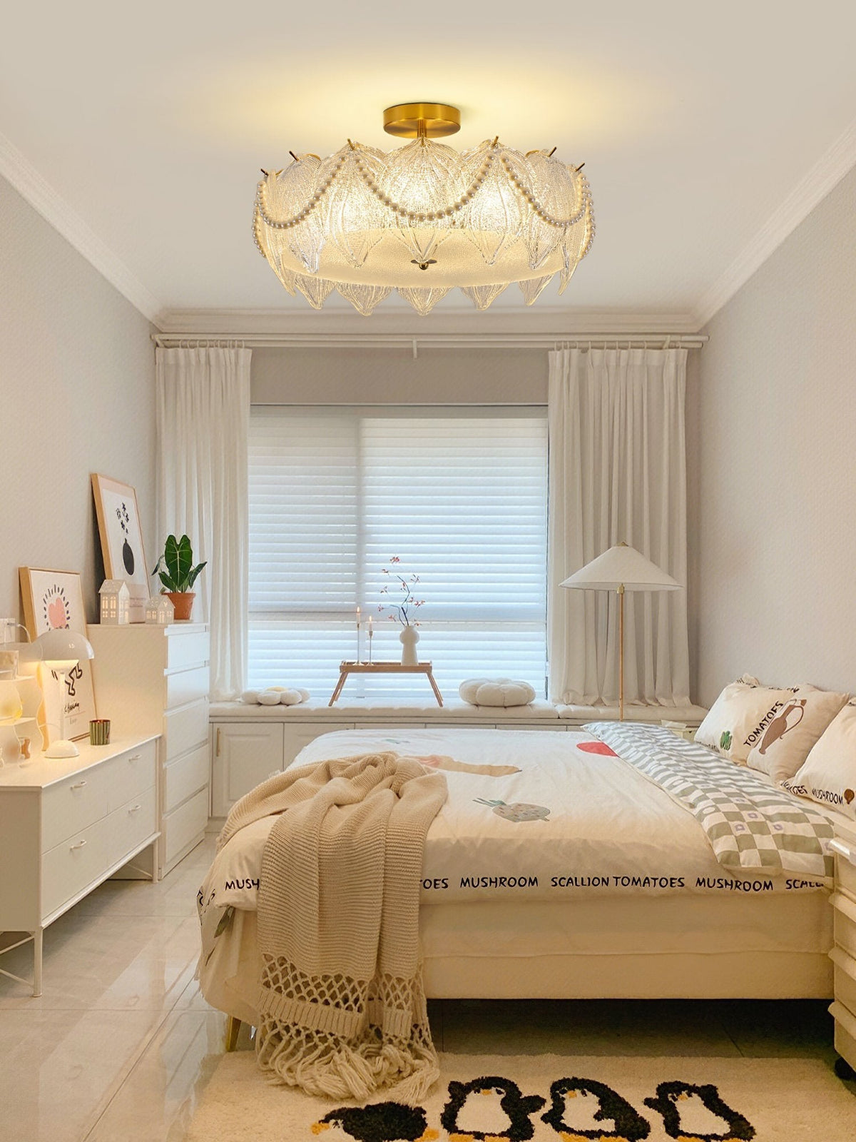 French Style Pearl Glass Chandelier