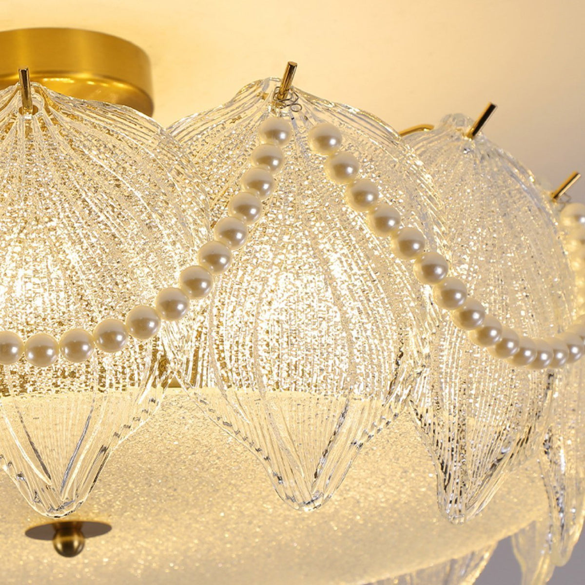 French Style Pearl Glass Chandelier