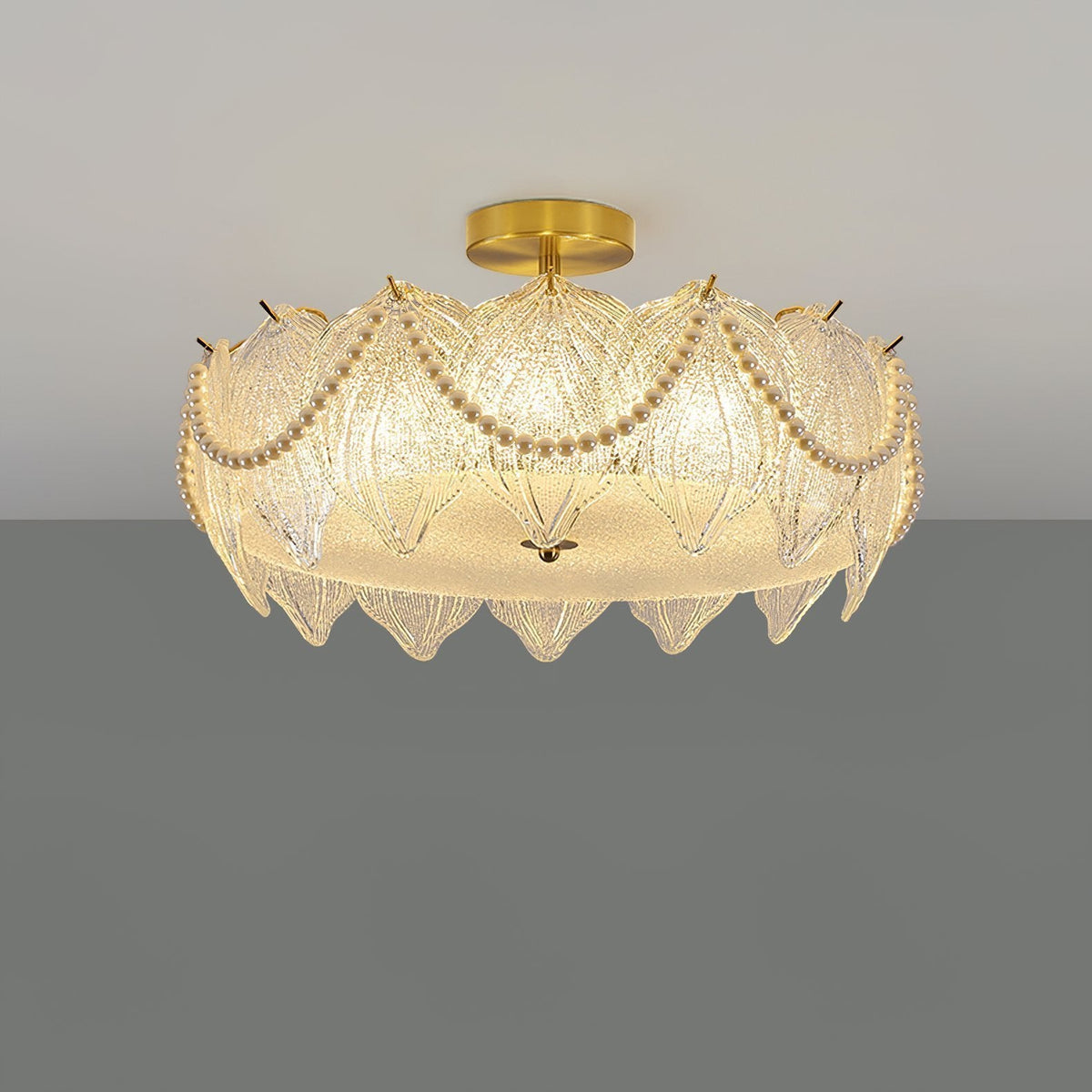 French Style Pearl Glass Chandelier