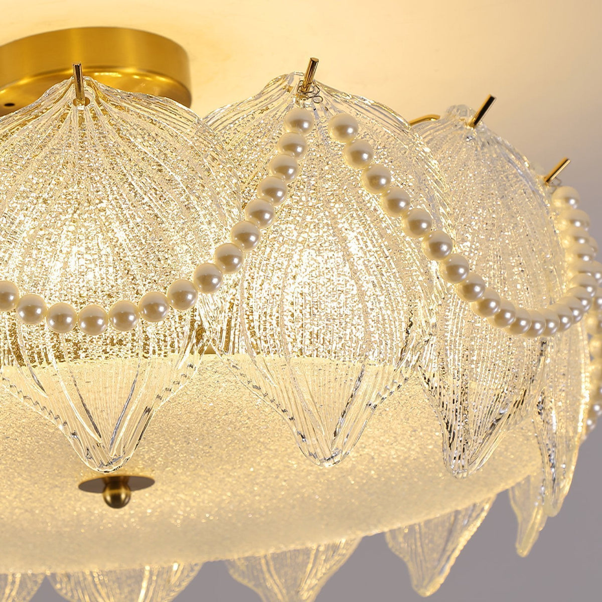 French Style Pearl Glass Chandelier