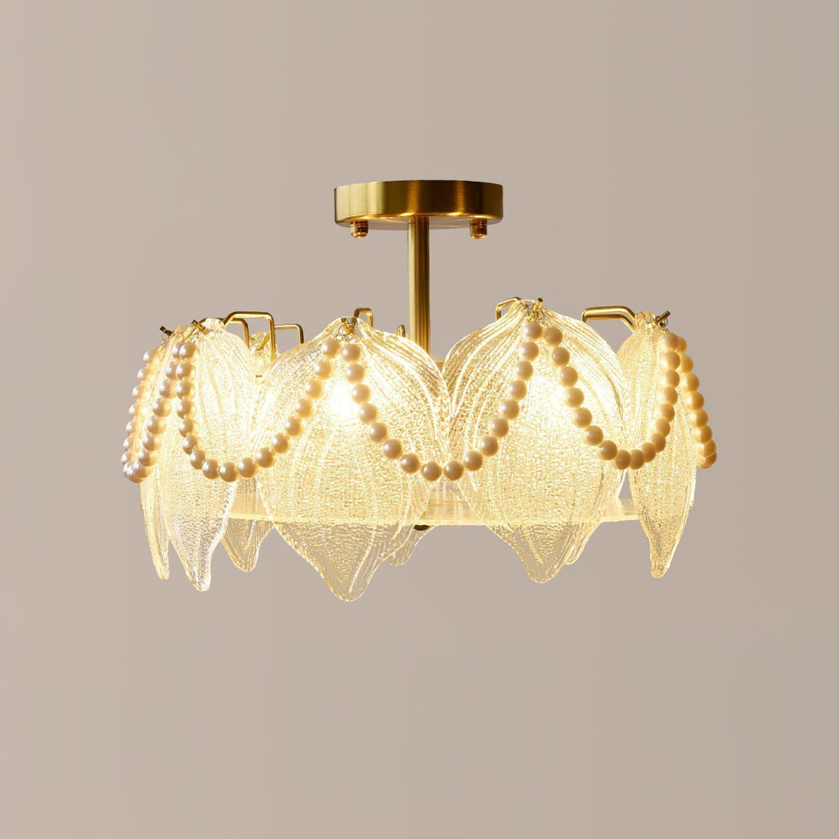 French Style Pearl Glass Chandelier