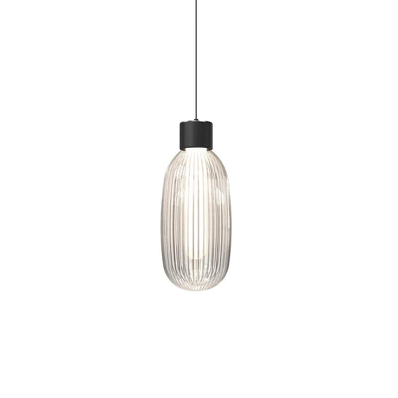 Friso LED Pendant Light – Ribbed Glass Modern Hanging Lamp