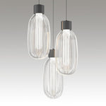 Friso LED Pendant Light – Ribbed Glass Modern Hanging Lamp