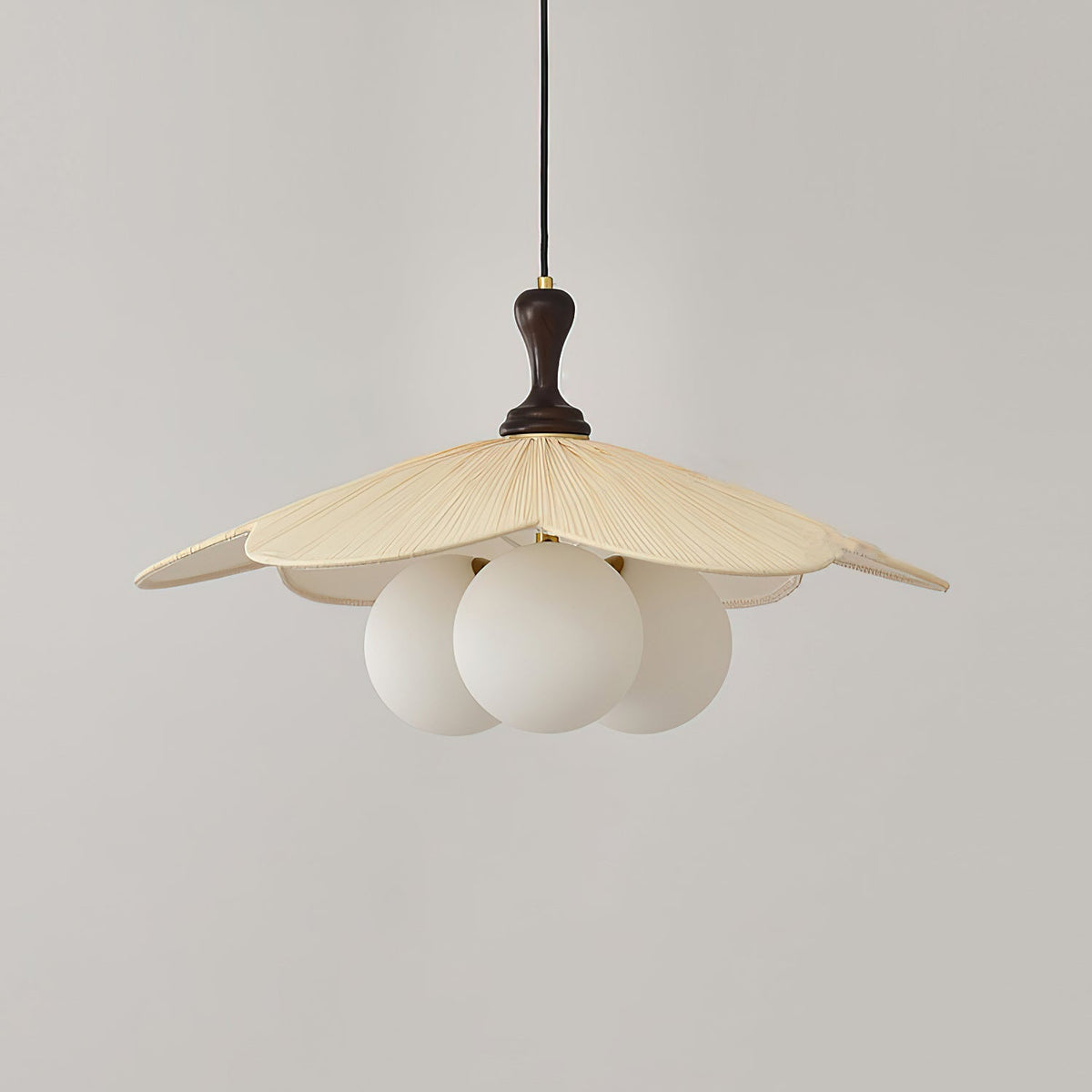 Froselia Pendant Light – Frosted Glass & Walnut Wood Modern Hanging Lamp