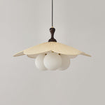 Froselia Pendant Light – Frosted Glass & Walnut Wood Modern Hanging Lamp