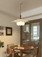 Froselia Pendant Light – Frosted Glass & Walnut Wood Modern Hanging Lamp