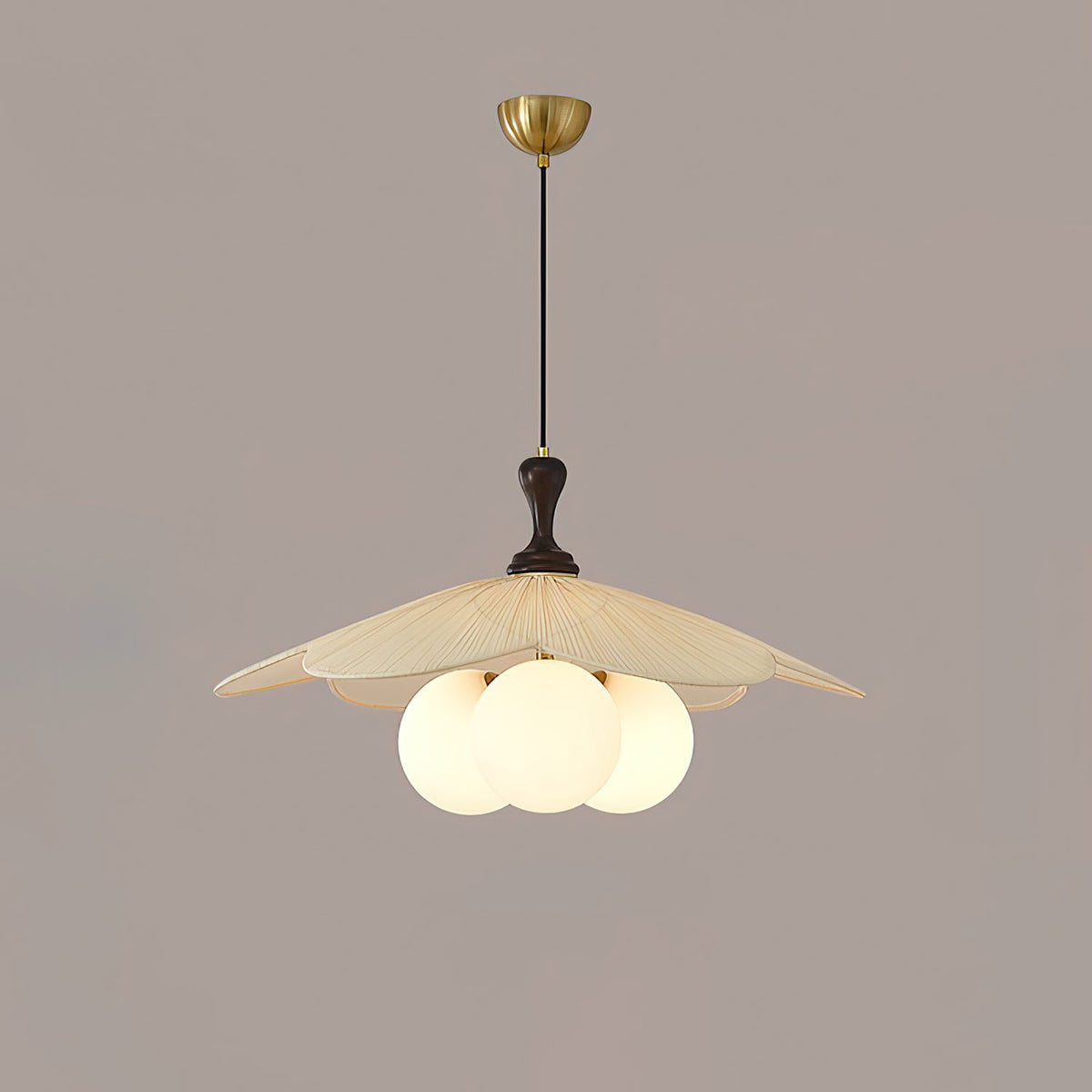 Froselia Pendant Light – Frosted Glass & Walnut Wood Modern Hanging Lamp