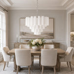 Frosted Glass Cascade Chandelier – Modern Murano Style Pendant Light