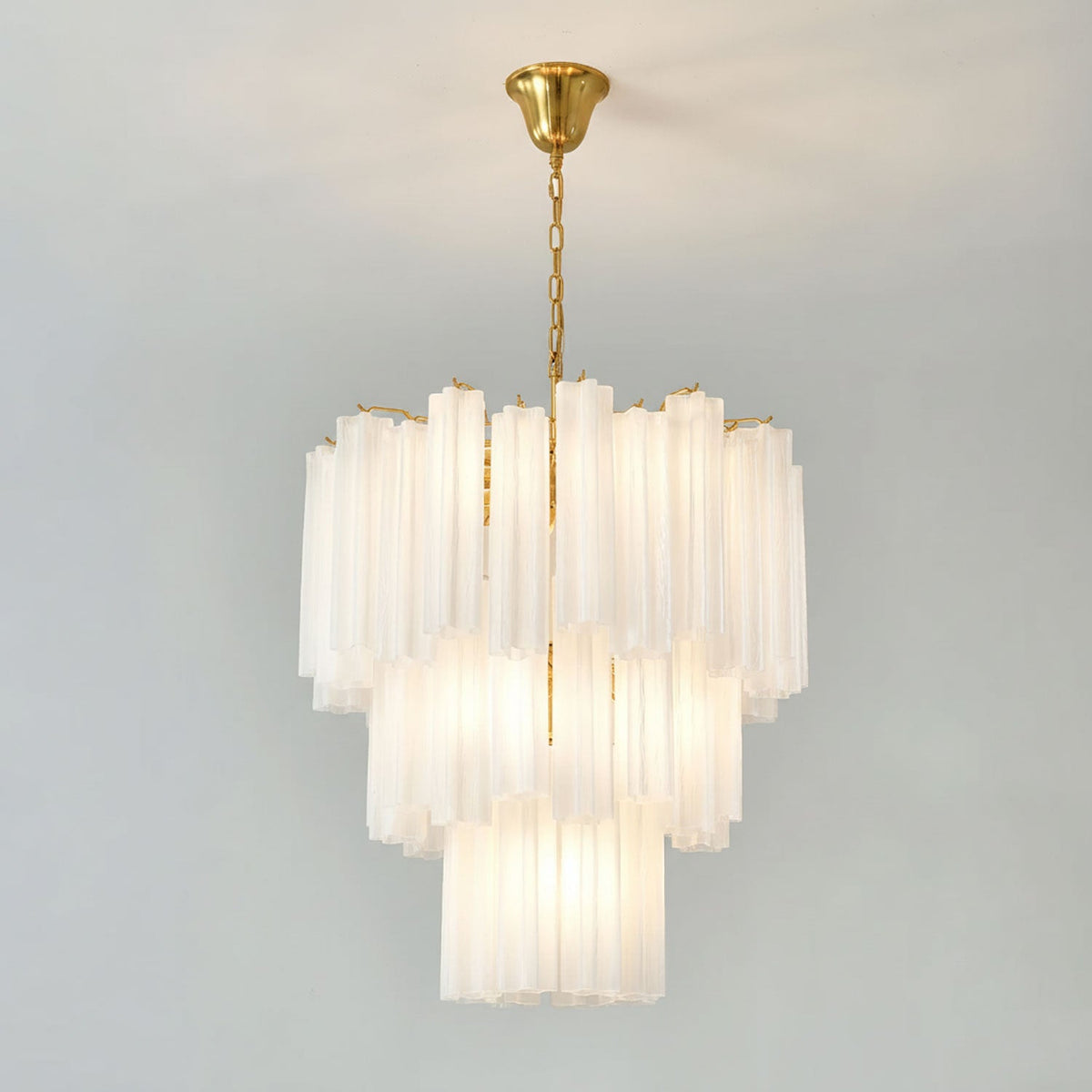 Frosted Mist Glass Tube Chandelier for Modern Interiors