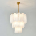 Frosted Mist Glass Tube Chandelier for Modern Interiors