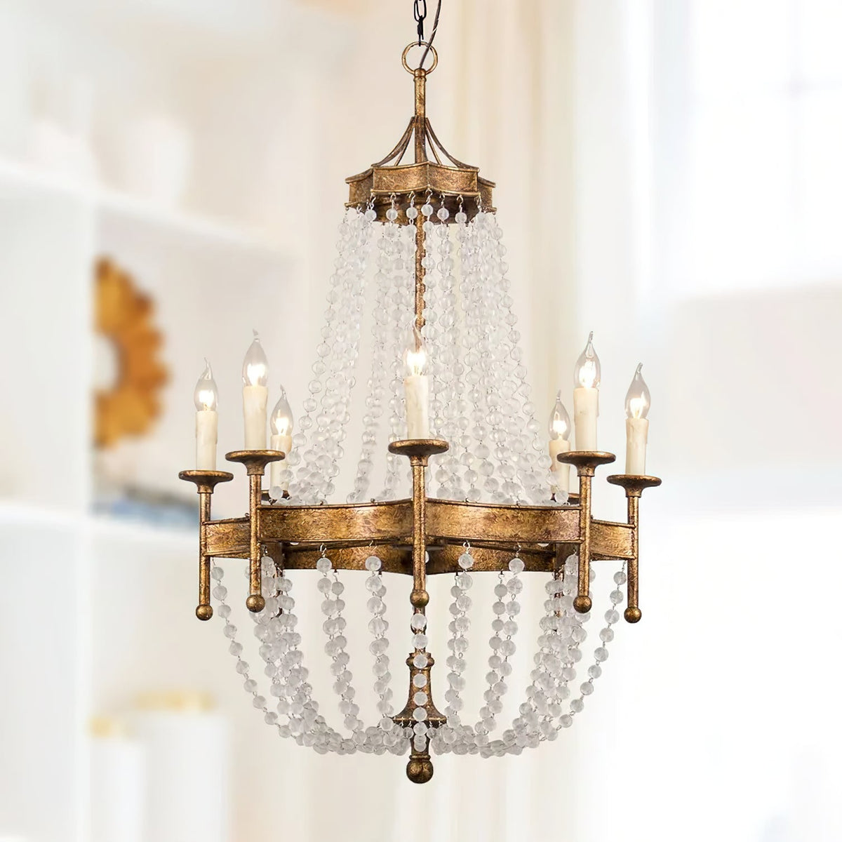 frosted-crystal-bead-chandelier