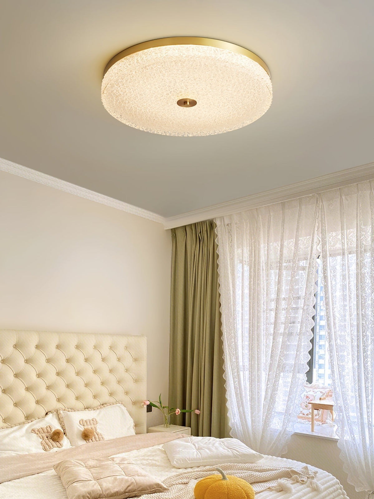 Frosted Dawn Ceiling Light – Modern Flush Mount LED Lamp for Bedroom & Living Room