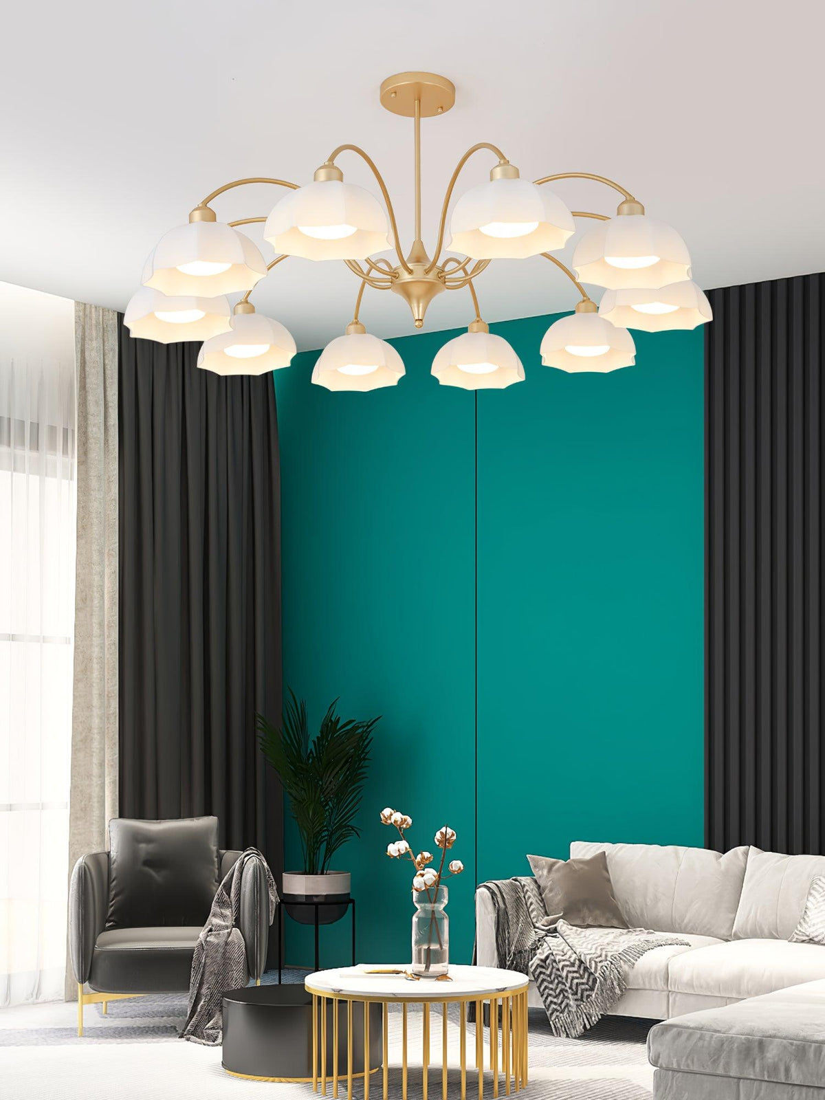 frosted-glass-bell-chandelier