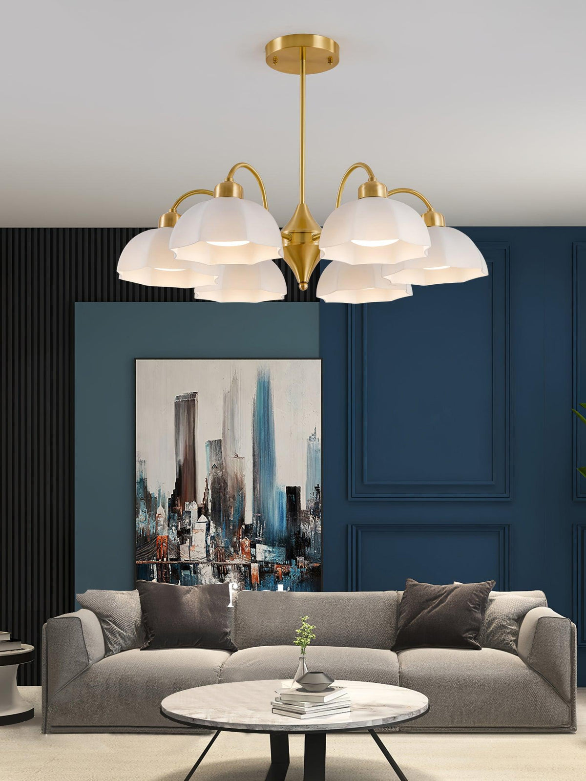 frosted-glass-bell-chandelier