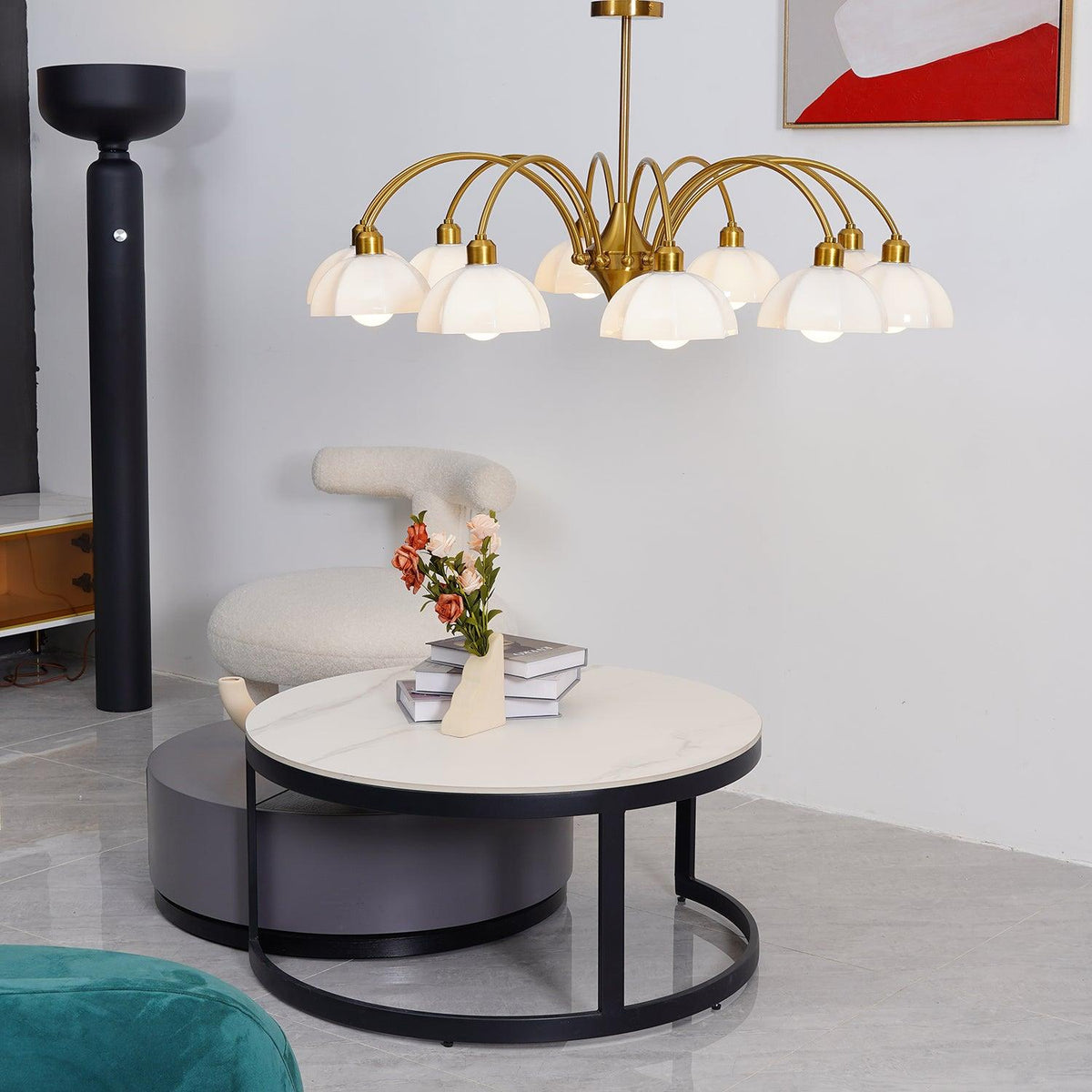 frosted-glass-bell-chandelier