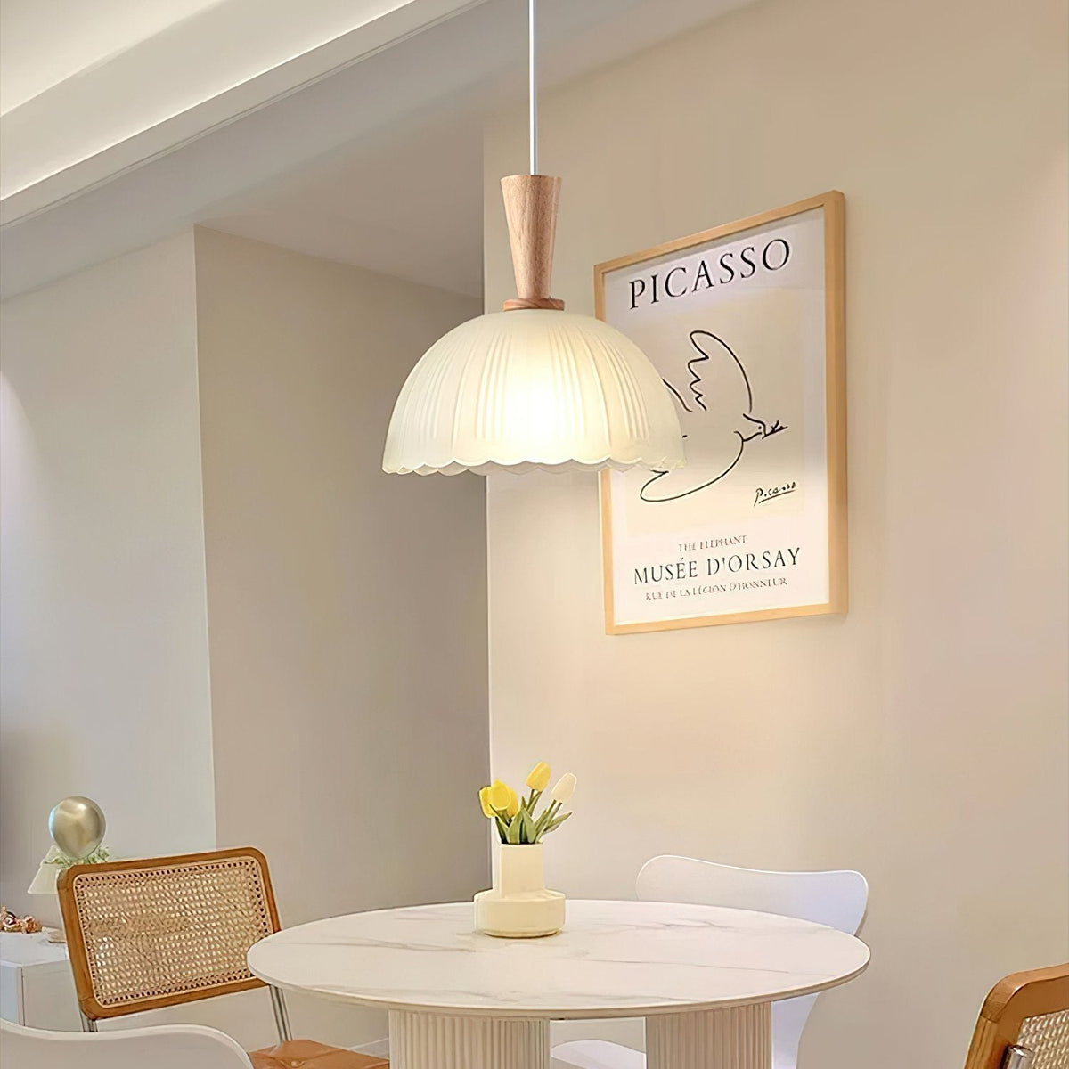Frosted Glass Bowl Pendant Light
