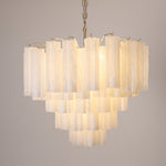 Frosted Glass Cascade Chandelier – Modern Murano Style Pendant Light