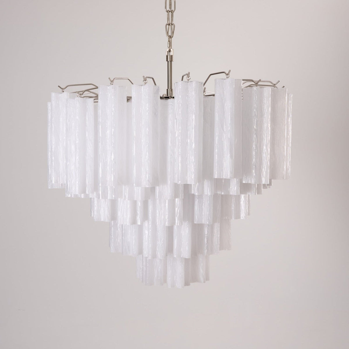 Frosted Glass Cascade Chandelier – Modern Murano Style Pendant Light