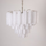 Frosted Glass Cascade Chandelier – Modern Murano Style Pendant Light