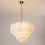 Frosted Glass Cascade Chandelier – Modern Murano Style Pendant Light