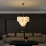 Frosted Glass Cascade Chandelier – Modern Murano Style Pendant Light