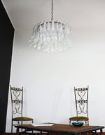 Petals Frosted Glass Chandelier in White | Modern Designer Lighting