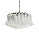 Petals Frosted Glass Chandelier in White | Modern Designer Lighting