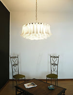 Petals Frosted Glass Chandelier in White | Modern Designer Lighting