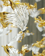 Frosted Petals Frozen Crystal Chandelier – Modern Designer Hanging Light for Living Room, Dining Room, and Hotel Interiors