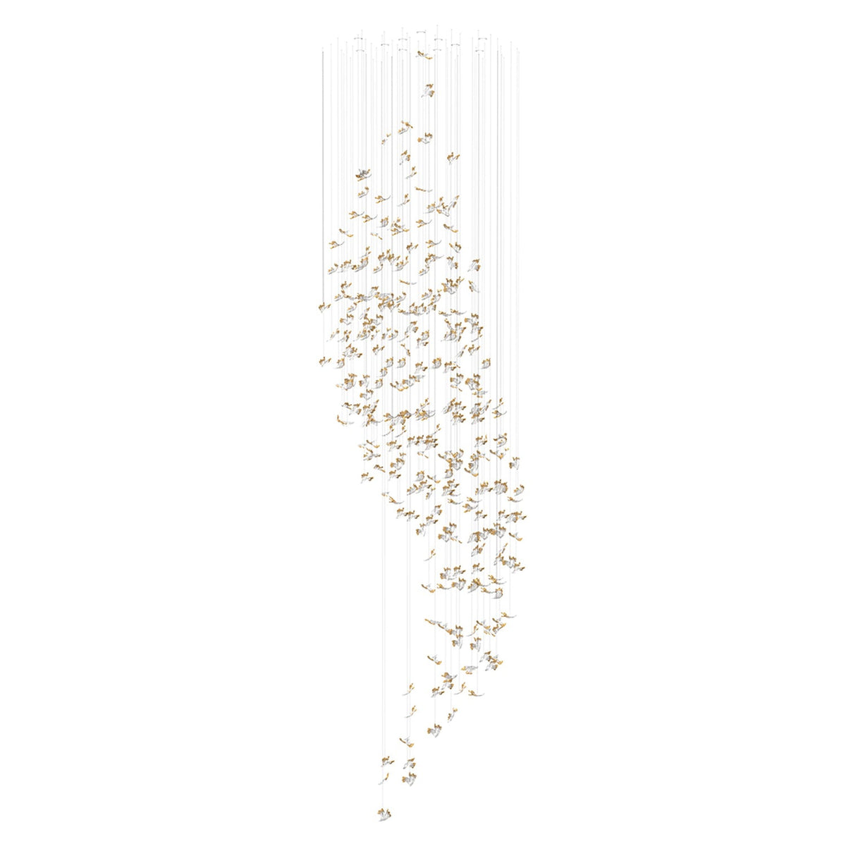 Frosted Petals Frozen Crystal Chandelier – Modern Designer Hanging Light for Living Room, Dining Room, and Hotel Interiors