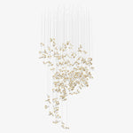 Frosted Petals Frozen Crystal Chandelier – Modern Designer Hanging Light for Living Room, Dining Room, and Hotel Interiors