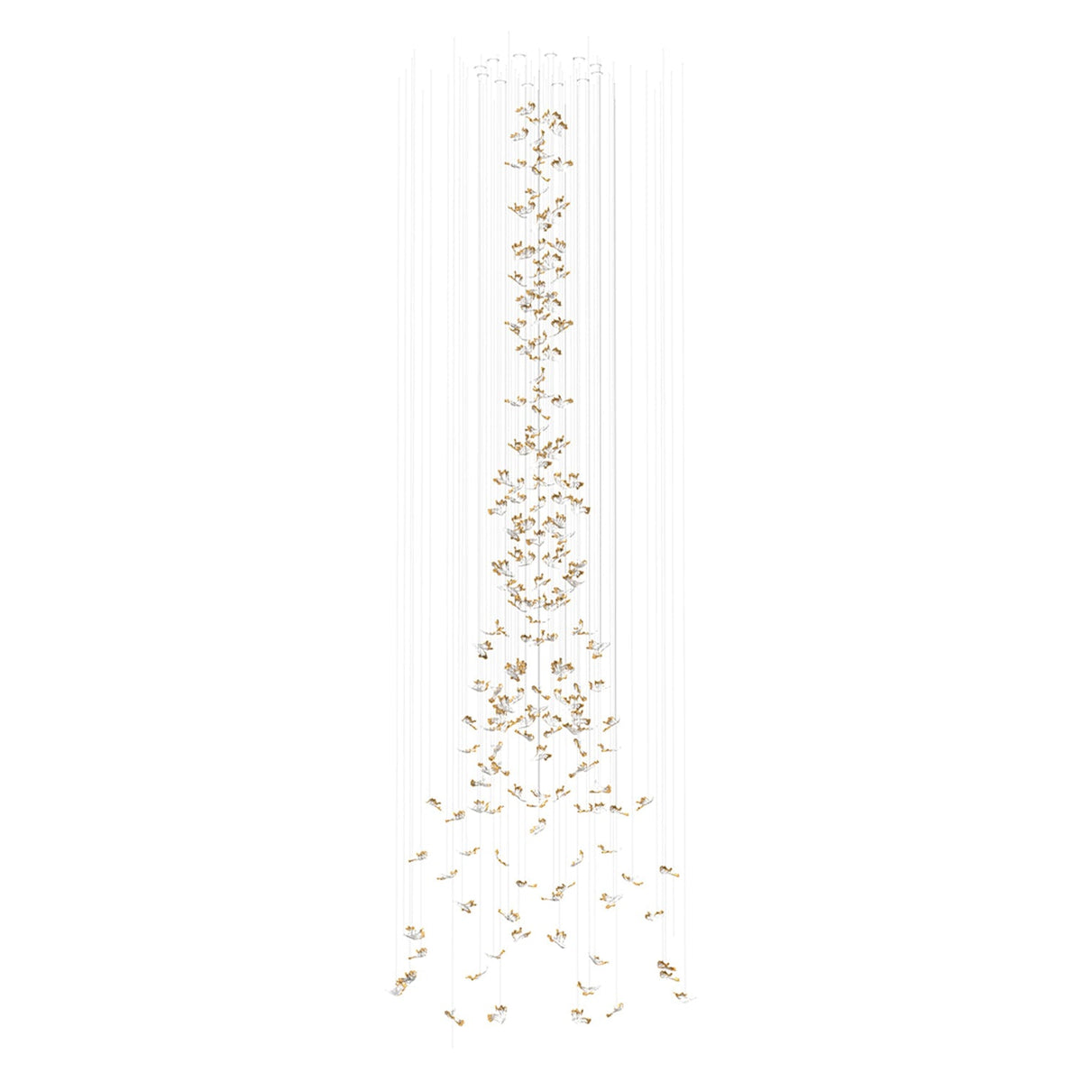 Frosted Petals Frozen Crystal Chandelier – Modern Designer Hanging Light for Living Room, Dining Room, and Hotel Interiors