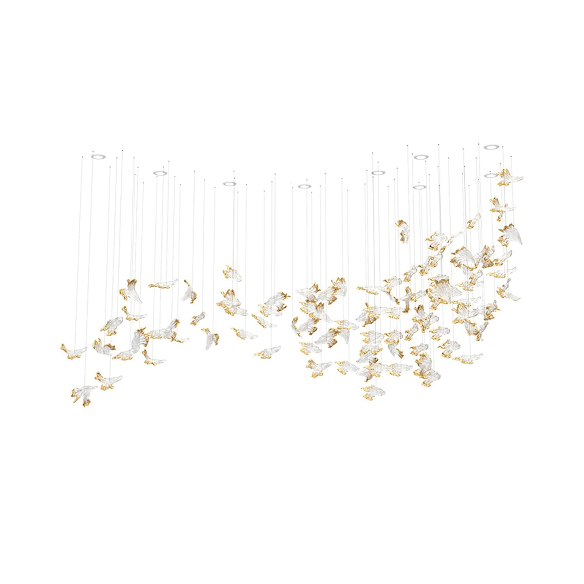 Frosted Petals Frozen Crystal Chandelier – Modern Designer Hanging Light for Living Room, Dining Room, and Hotel Interiors