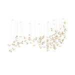Frosted Petals Frozen Crystal Chandelier – Modern Designer Hanging Light for Living Room, Dining Room, and Hotel Interiors