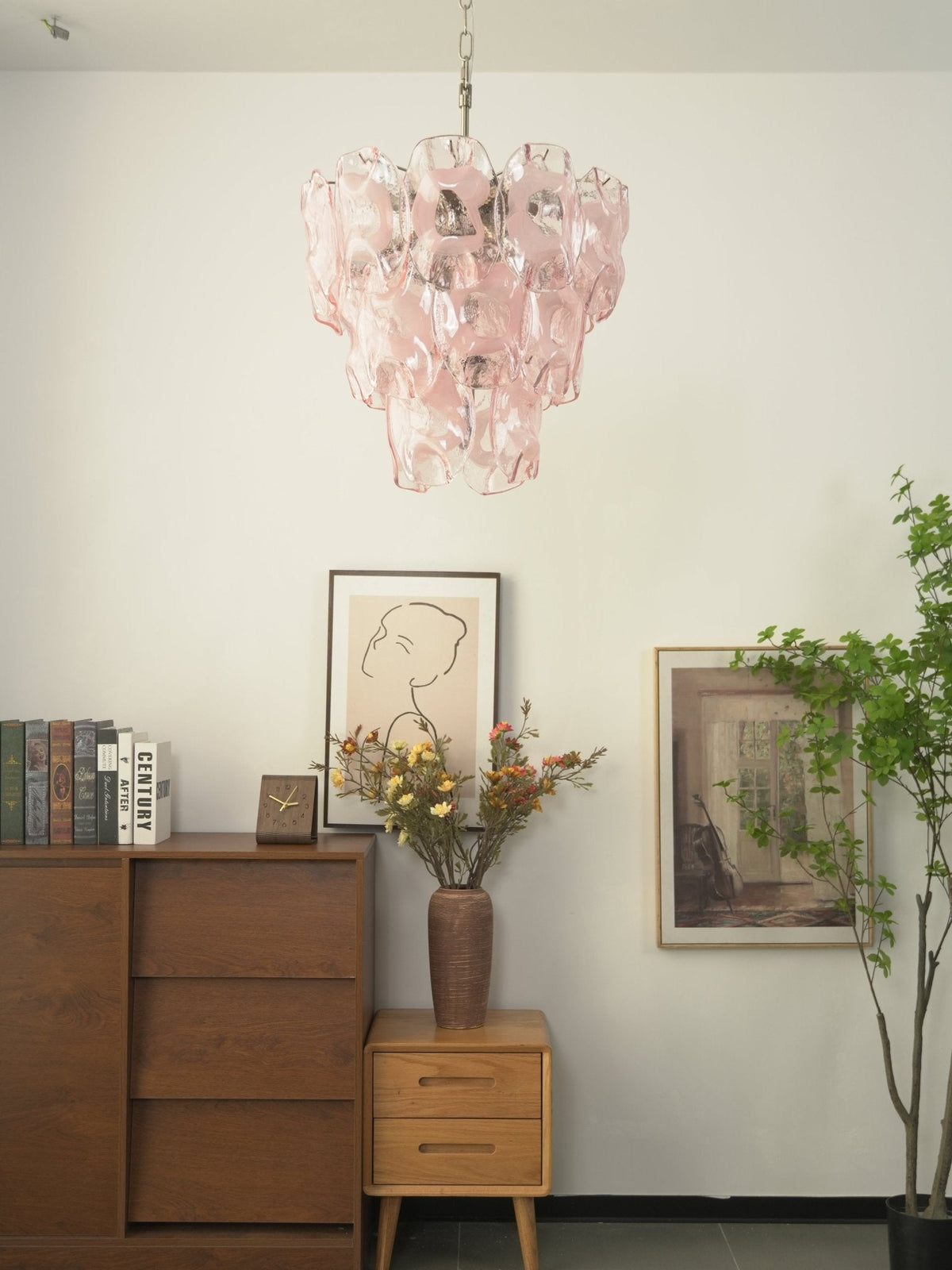 Frostelle Glass Chandelier – Hand-Cast Murano Style Pendant for Dining & Living Rooms