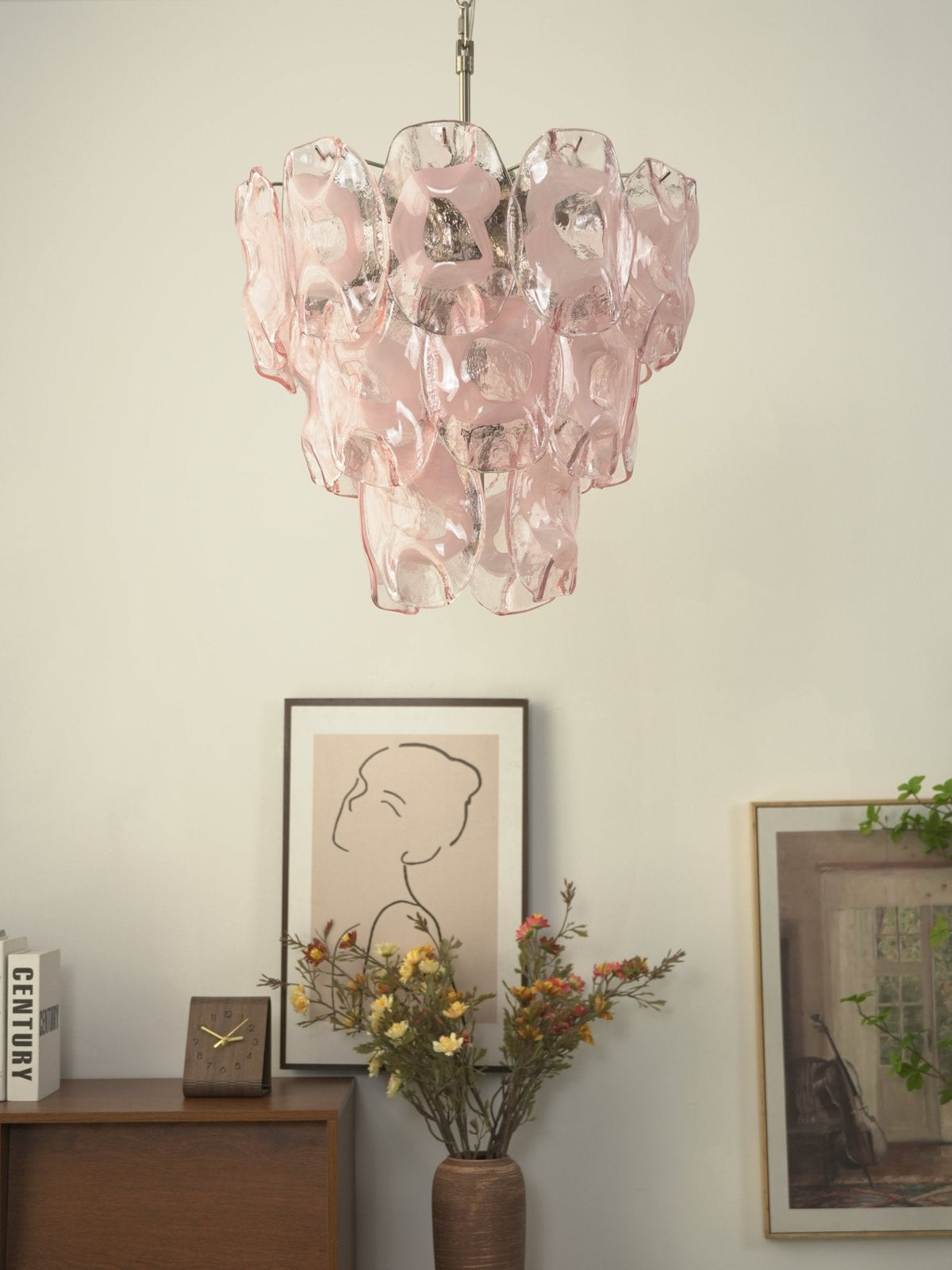 Frostelle Glass Chandelier – Hand-Cast Murano Style Pendant for Dining & Living Rooms