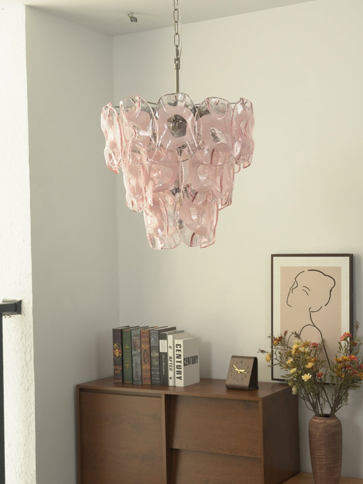 Frostelle Glass Chandelier – Hand-Cast Murano Style Pendant for Dining & Living Rooms