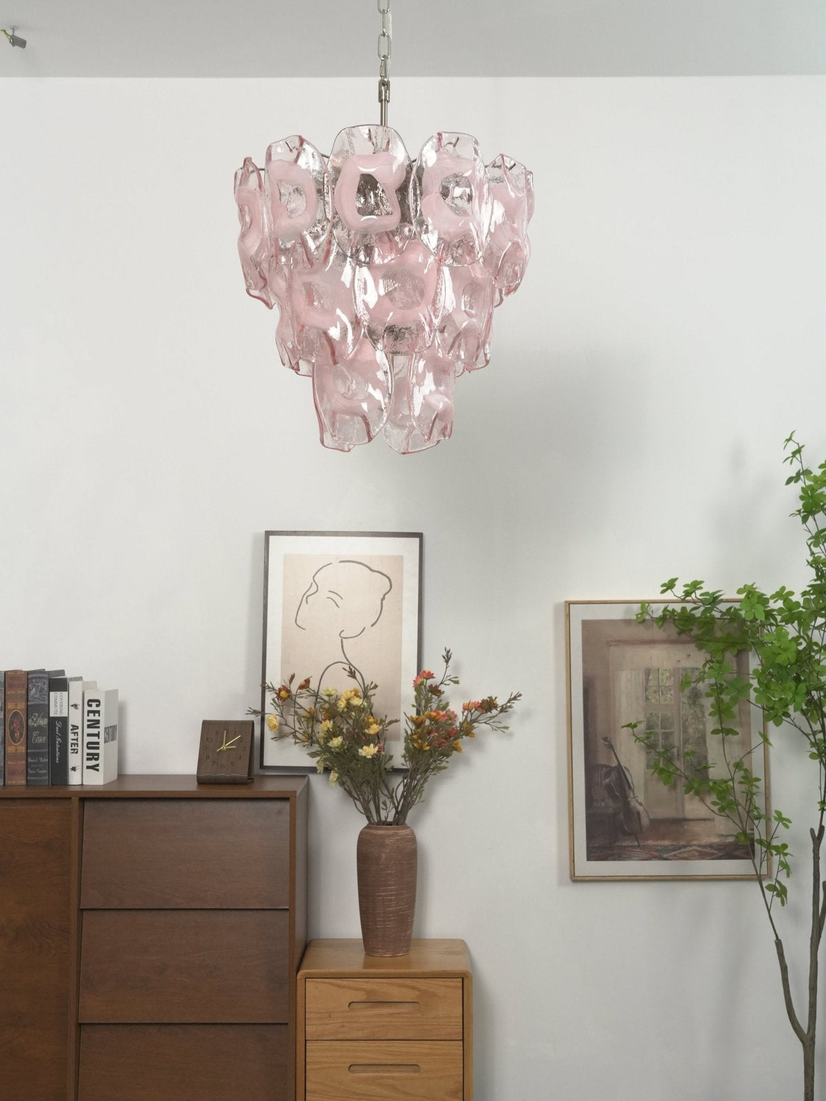 Frostelle Glass Chandelier – Hand-Cast Murano Style Pendant for Dining & Living Rooms