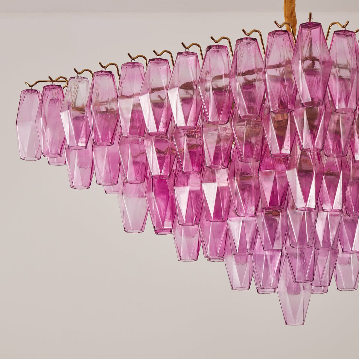 Fuchsia Prism Empire Chandelier – Hand-Blown Glass Pendant Light