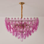 Fuchsia Prism Empire Chandelier – Hand-Blown Glass Pendant Light