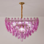 Fuchsia Prism Empire Chandelier – Hand-Blown Glass Pendant Light