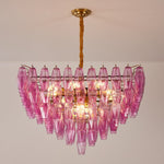 Fuchsia Prism Empire Chandelier – Hand-Blown Glass Pendant Light